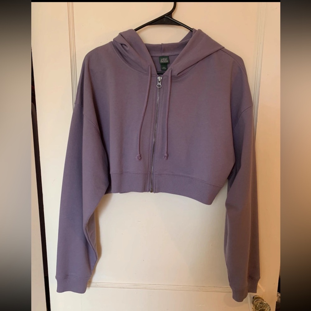 Purple Cropped Hoodie